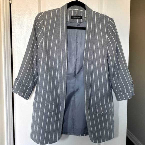 Open front cotton boyfriend blazer - Picture 1 of 6